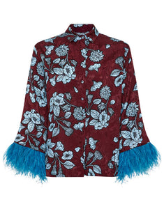 Nesse Floral Jacquard Shirt - Glass Flower Blue