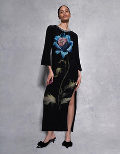 Capucine Crepe Midi Dress - Painterly Flower