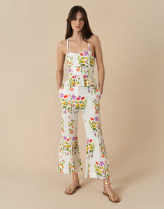 Yves Pique Trousers - Terrazzo Flower White - SALE