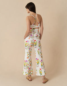 Yves Pique Trousers - Terrazzo Flower White - SALE