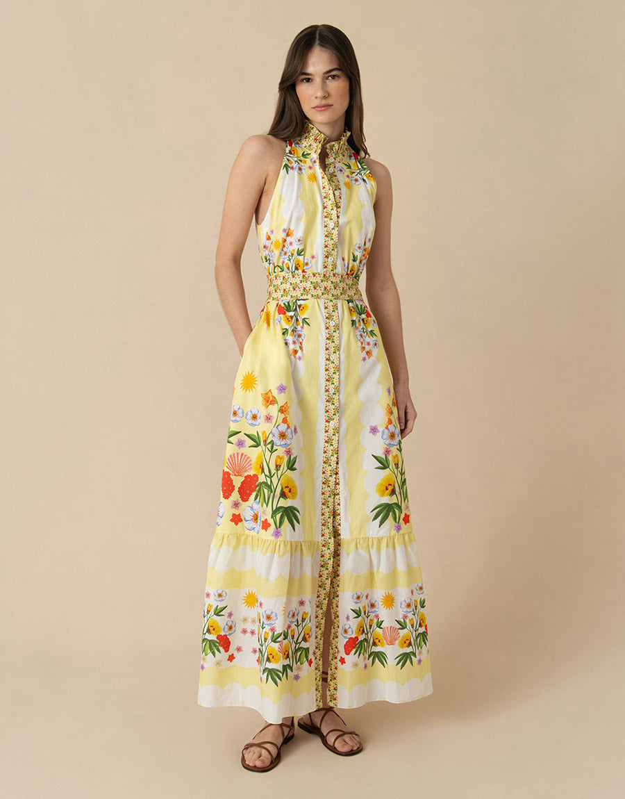 biba long dresses Biba Cotton Maxi Dress in Magical Blossom Cream US 10