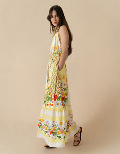 Biba Cotton Maxi Dress - Terrazzo Yellow - SALE