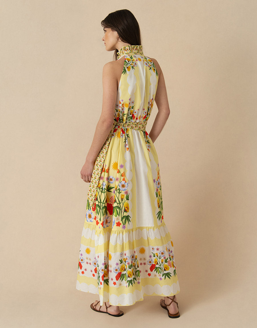 Biba Cotton Maxi Dress - Terrazzo Yellow - SALE Borgo de Nor Biba Cotton Maxi Dress - Terrazzo Yellow - SALE Borgo de Nor