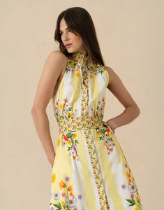 Biba Cotton Maxi Dress - Terrazzo Yellow - SALE