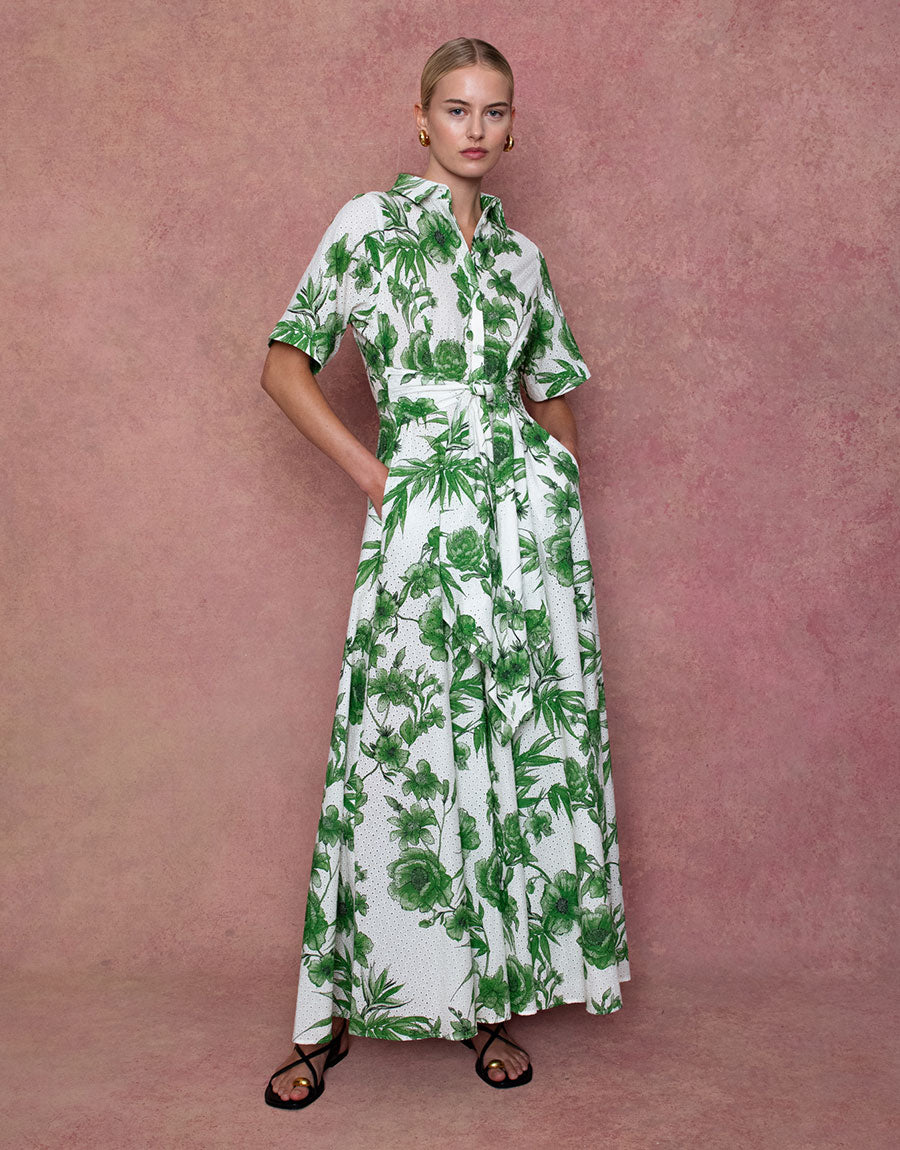 Posie Broderie Anglaise Maxi Dress - Antigua Green Borgo de Nor Posie Broderie Anglaise Maxi Dress - Antigua Green Borgo de Nor