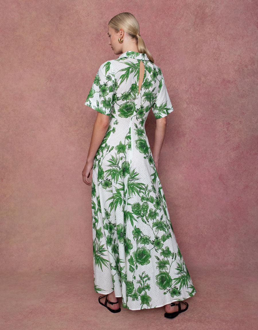 Posie Broderie Anglaise Maxi Dress - Antigua Green Borgo de Nor Posie Broderie Anglaise Maxi Dress - Antigua Green Borgo de Nor