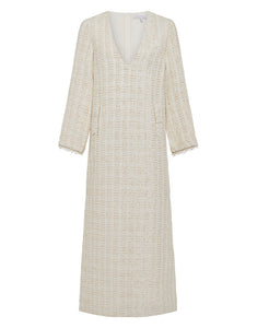 Eponine Tweed Maxi Dress - Tweed Cream