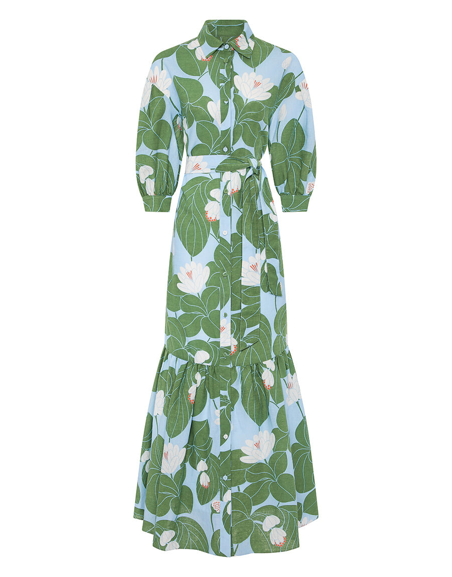 Bianca Linen Maxi Dress - Waterlily Green - SALE Bianca Linen Maxi Dress - Waterlily Green - SALE