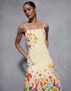 Cordiela Cotton Maxi Dress - Terrazzo Flower Yellow - SALE