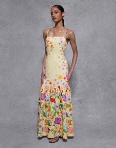 Cordiela Cotton Maxi Dress - Terrazzo Flower Yellow - SALE